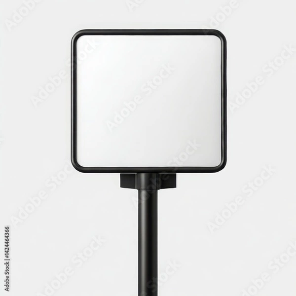 Fototapeta Blank square sign with frame on white background
