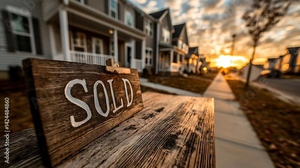 Obraz Sold Houses at Sunset