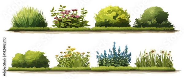 Obraz Flowerbeds vector illustration 