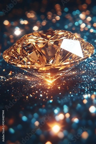 Obraz Sparkling Diamond on Glittery Surface