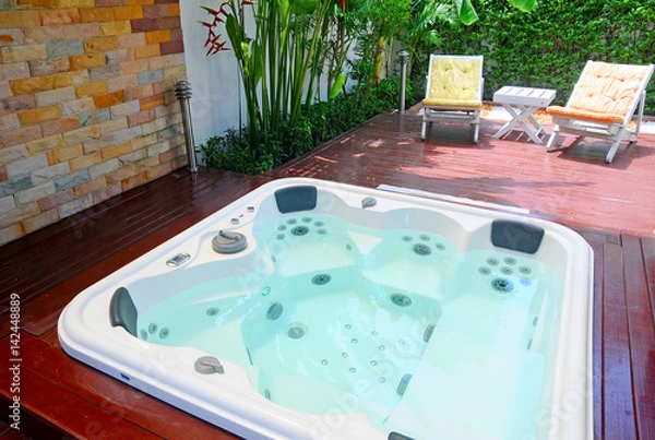 Obraz chairs and wimming-pool