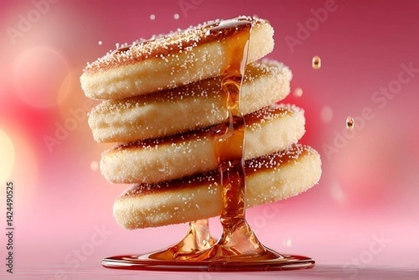 Obraz Stacked Pancakes Drizzled with Syrup