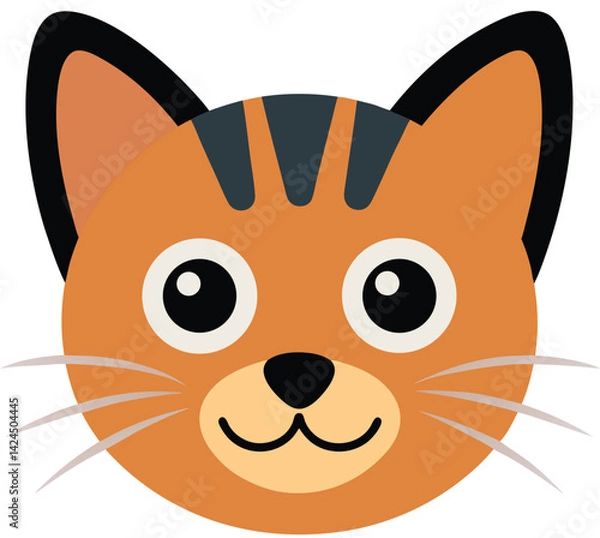 Fototapeta Kitty Face Vector Art in Flat Style