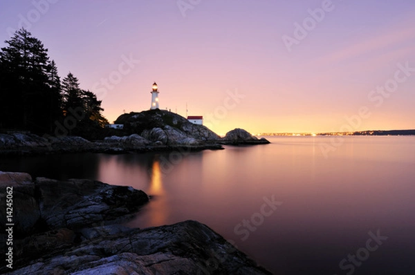 Obraz Point Atkinson Lighthouse w West Vancouver, Long Exposure