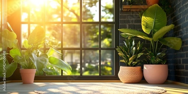 Obraz Sunny Room Plants by Window