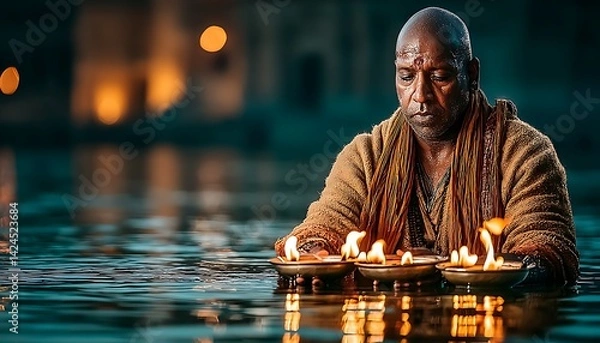 Obraz River Worship at Dusk