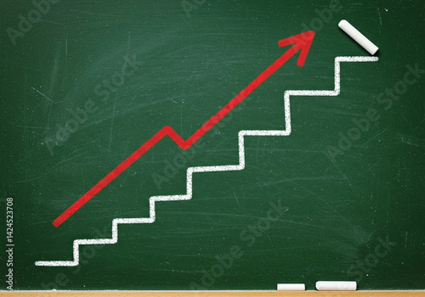 Obraz education and achievement path chalkboard style