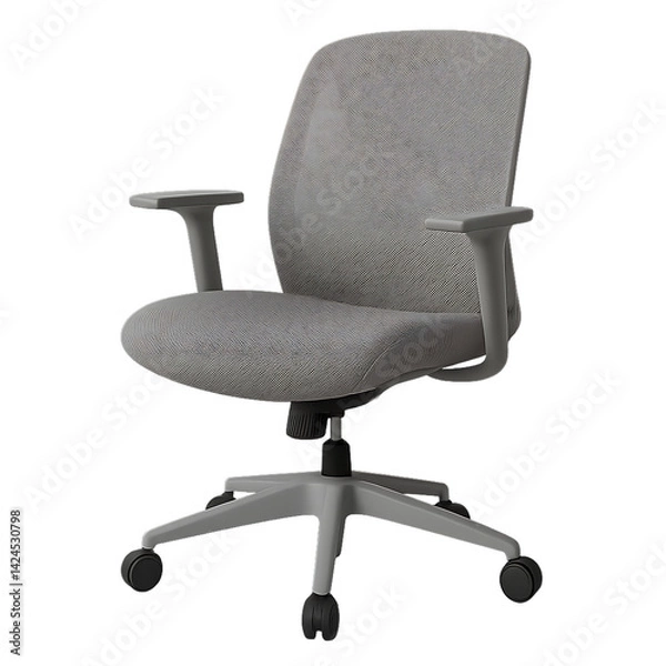 Fototapeta Light grey ergonomic mesh office chair, front view