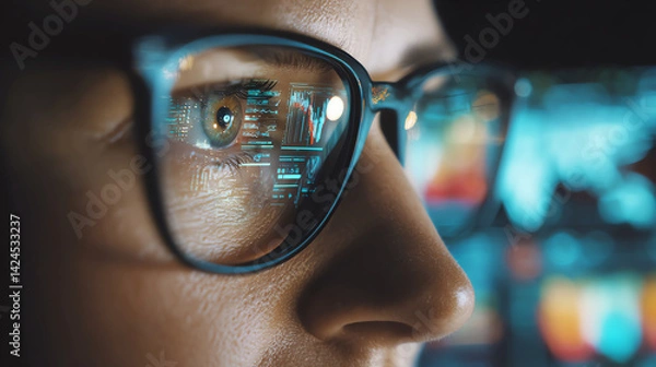 Obraz glasses, reflection, AI generated