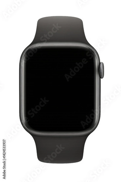 Fototapeta Photorealistic round smartwatch on transparent background