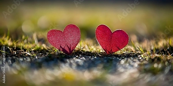Obraz Two Hearts in Grass
