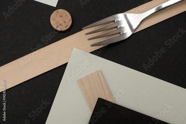 Obraz Geometric composition with a fork	