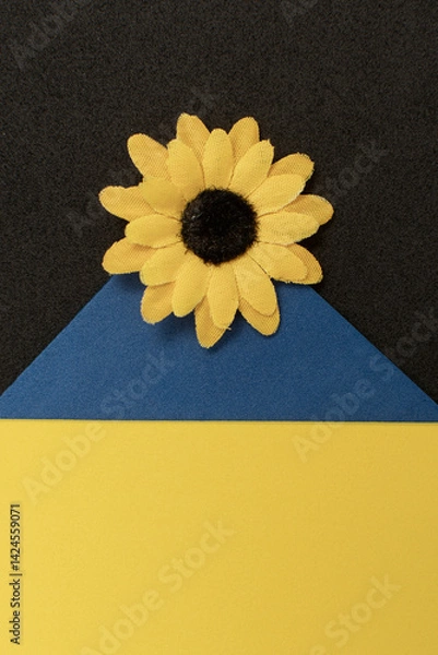 Obraz Top view of a decorative sunflower	