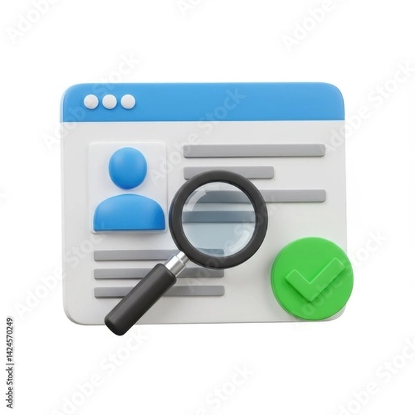 Fototapeta Profile with magnifying glass isolated on transparent background