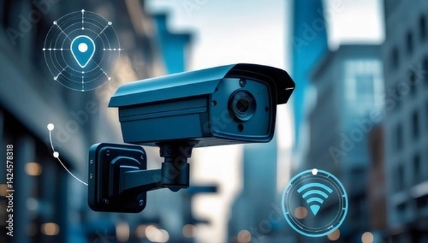 Obraz security camera on a wall