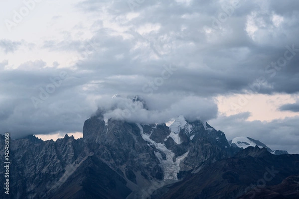 Fototapeta Dramatic view at Ushba, Svaneti