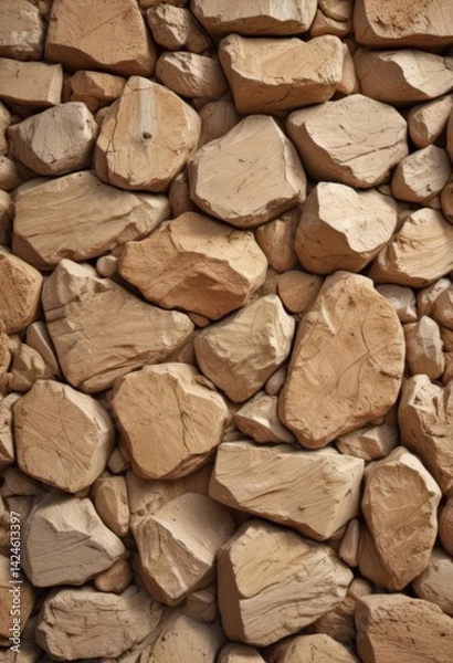 Obraz Warm beige rock wall, rough texture, abstract background ,  solid,  craggy,  design