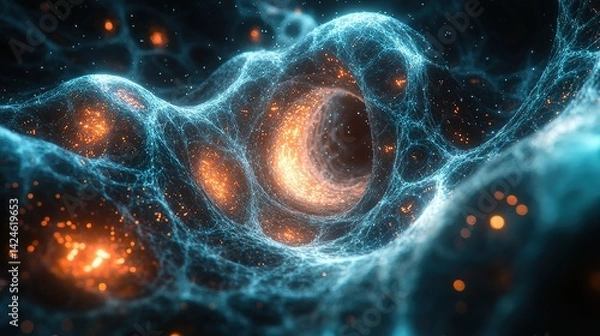 Fototapeta Abstract Teal and Orange Energy Vortex