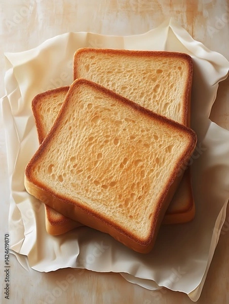 Obraz Toasted Bread on Crinkled Paper