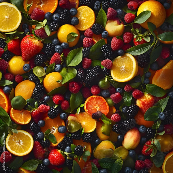 Fototapeta A Vibrant Display of Fresh Fruits. Created With AI