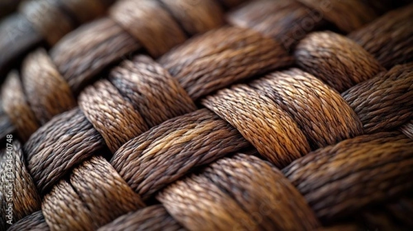 Fototapeta Close-up woven texture.  Intricate pattern of intersecting threads.  Natural, handcrafted look