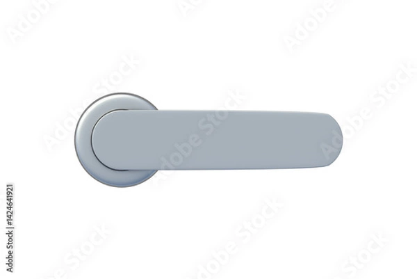 Fototapeta Single door handle isolated on white background. Top view. 3d render