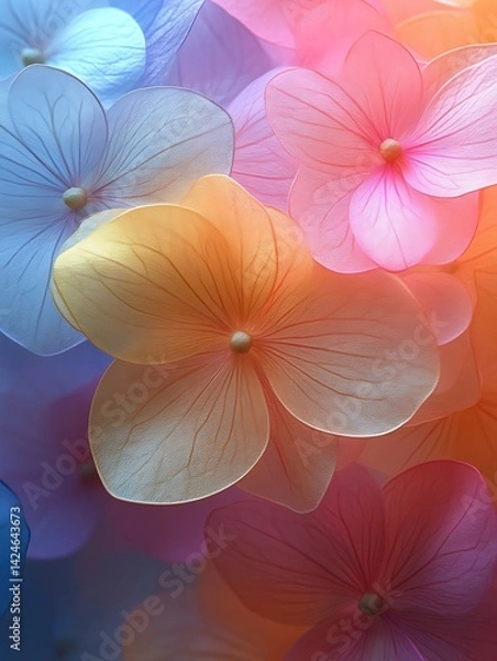 Obraz Vibrant Hydrangea Blossoms Closeup