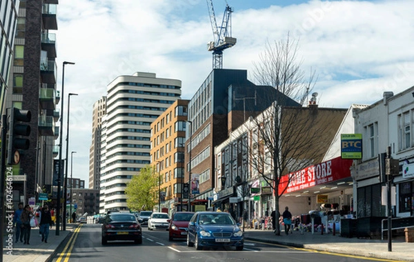 Obraz Wembley Borough of Brent London UK. 19.04.2025. Wembley High Road in Brent a suburb of London UK.