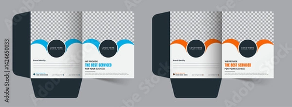 Obraz Unique presentation folder template, creative and Luxury folder design, Corporate business editable vector file