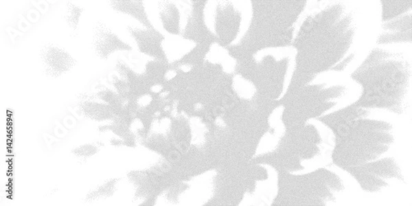 Fototapeta Delicate stipple outline of floral bloom in faded soft gradient. Subtle grain texture with petal dissolve and vintage contrast. Vector illustration
