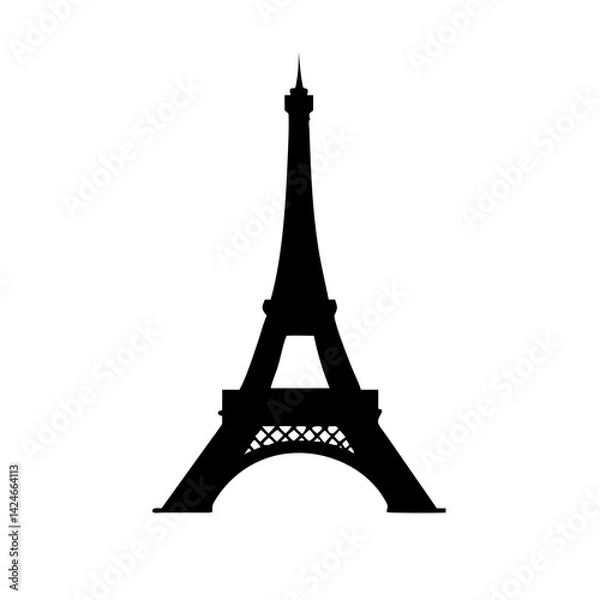 Obraz eiffel tower icon, eiffel tower silhouette vector illustration-simple silhouette illustration of eiffel tower, perfect for eiffel tower logos and icons