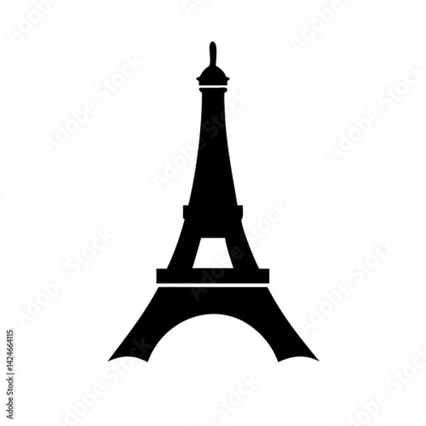 Obraz eiffel tower icon, eiffel tower silhouette vector illustration-simple silhouette illustration of eiffel tower, perfect for eiffel tower logos and icons