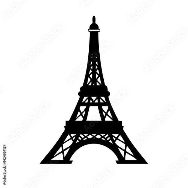 Obraz eiffel tower icon, eiffel tower silhouette vector illustration-simple silhouette illustration of eiffel tower, perfect for eiffel tower logos and icons