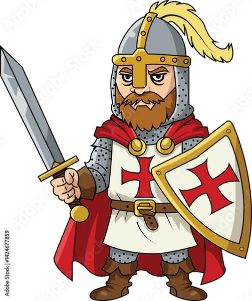 Obraz Cartoon Knight Templar