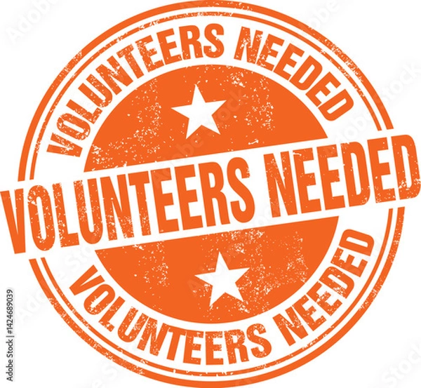 Obraz Volunteers Needed. Vector Rubber Stamp.