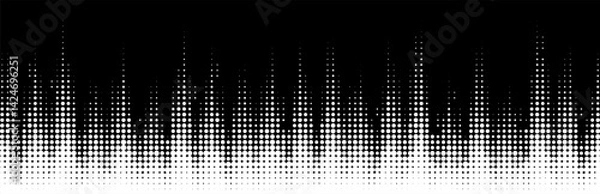 Fototapeta Halftone wavy pattern. Half tone circle dots wavy background. Curved wave gradient texture. Vector illustration