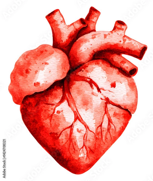 Fototapeta A red heart with a white background
