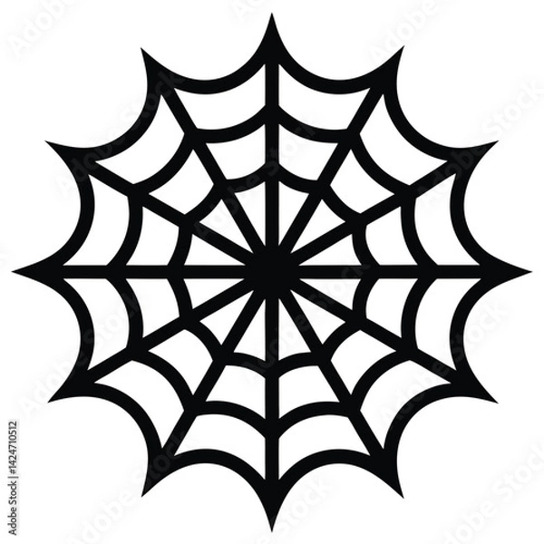 Obraz Intricate Spider Web Silhouette Vector for Halloween