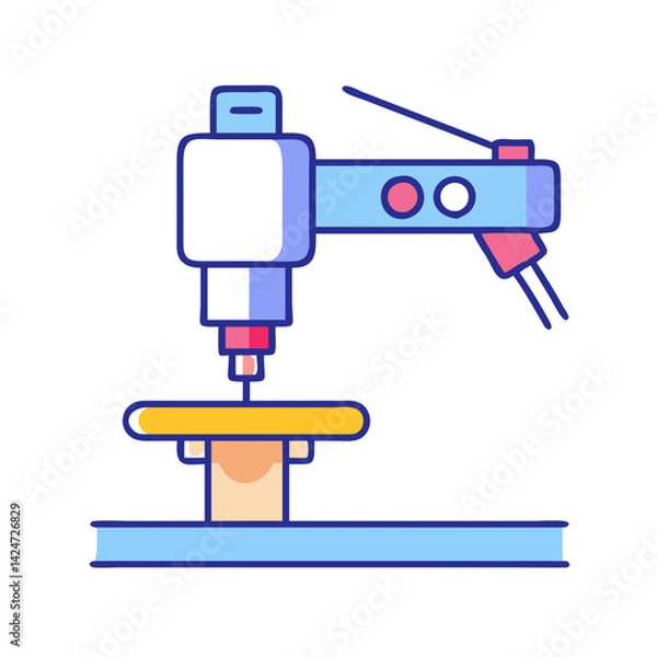 Obraz Automated Industrial Machine Illustration with Black Background