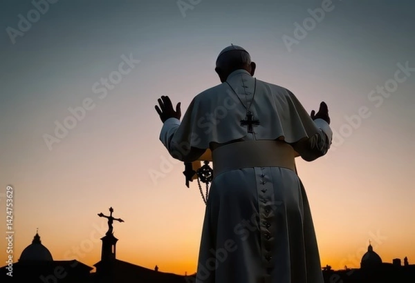 Obraz  the pope walking to another life