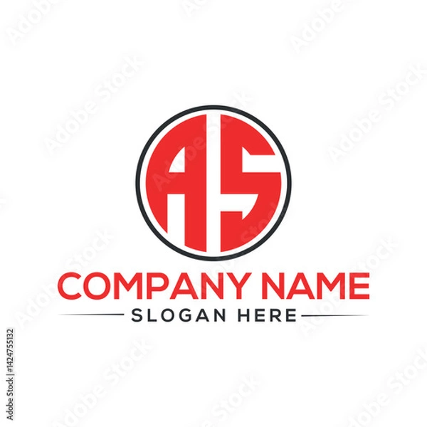 Fototapeta as Letter modern Logo Design Vector. Minimal as logo template background in illustrator