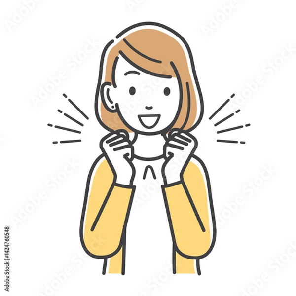 Obraz ワクワクする若い女性