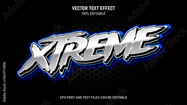 Fototapeta Extreme 3d text style modern editable text effect