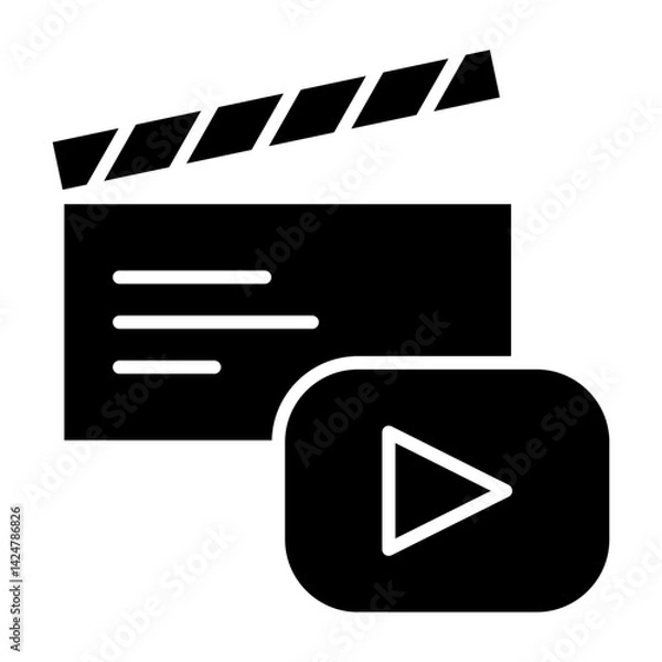 Fototapeta Multimedia icon in glyph style