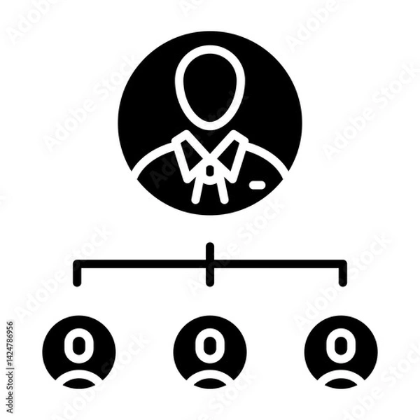Fototapeta Organization chart icon in glyph style