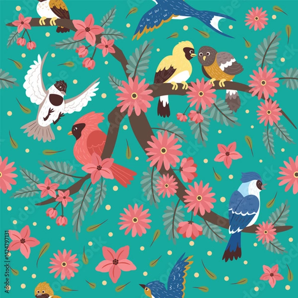 Fototapeta Vector Images of Various Types of Bird Patterns With Subtle Colors