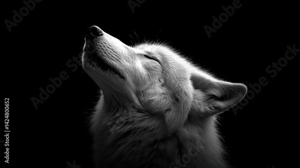 Obraz Majestic Wolf in Monochrome: A Captivating Portrait