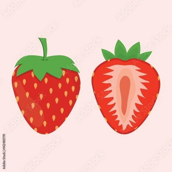 Obraz truskawka na białym tle