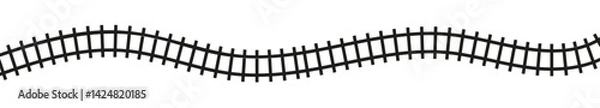 Fototapeta Train track line route pattern. Railway rail 3D road circle icon. Flat vector illustration isolated on white background.