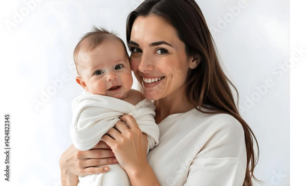 Obraz happy mother with Smiling baby on Mother's Day celebration 